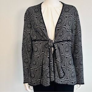 Black and White Patterned Cardigan